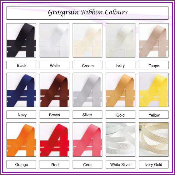 Grosgrain ribbon colours option 1