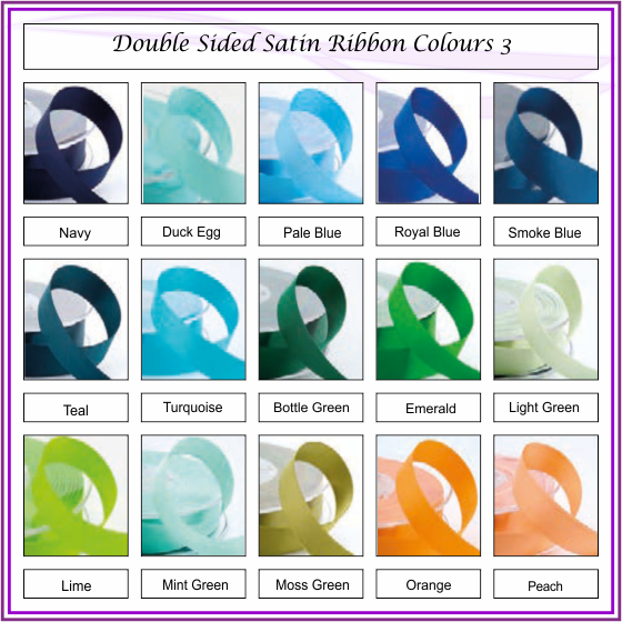 Double sided satin ribbon colours option 3